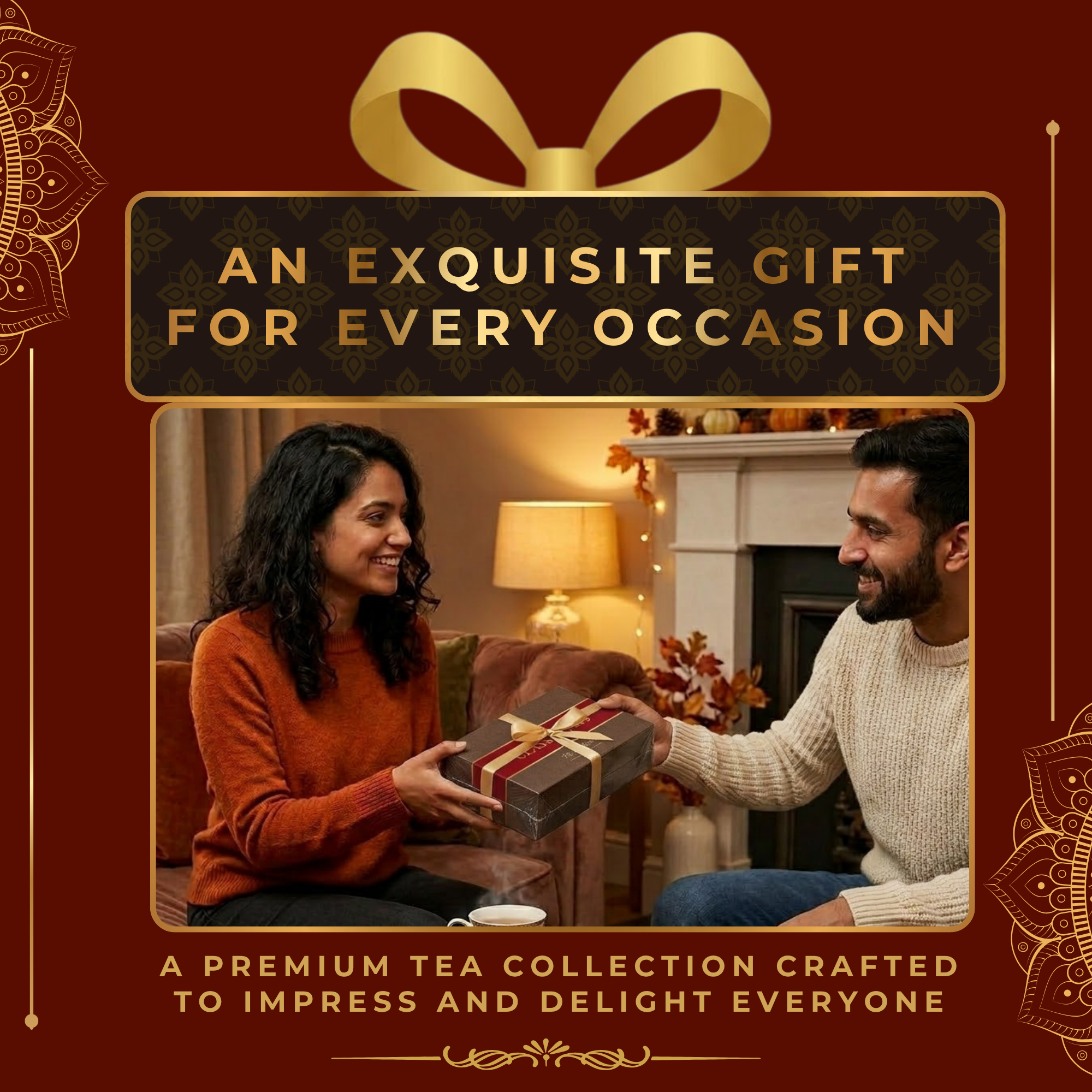 Premium Tea Chest – 6 Flavors, 72 Tea Bags (Classic & Herbal Options)