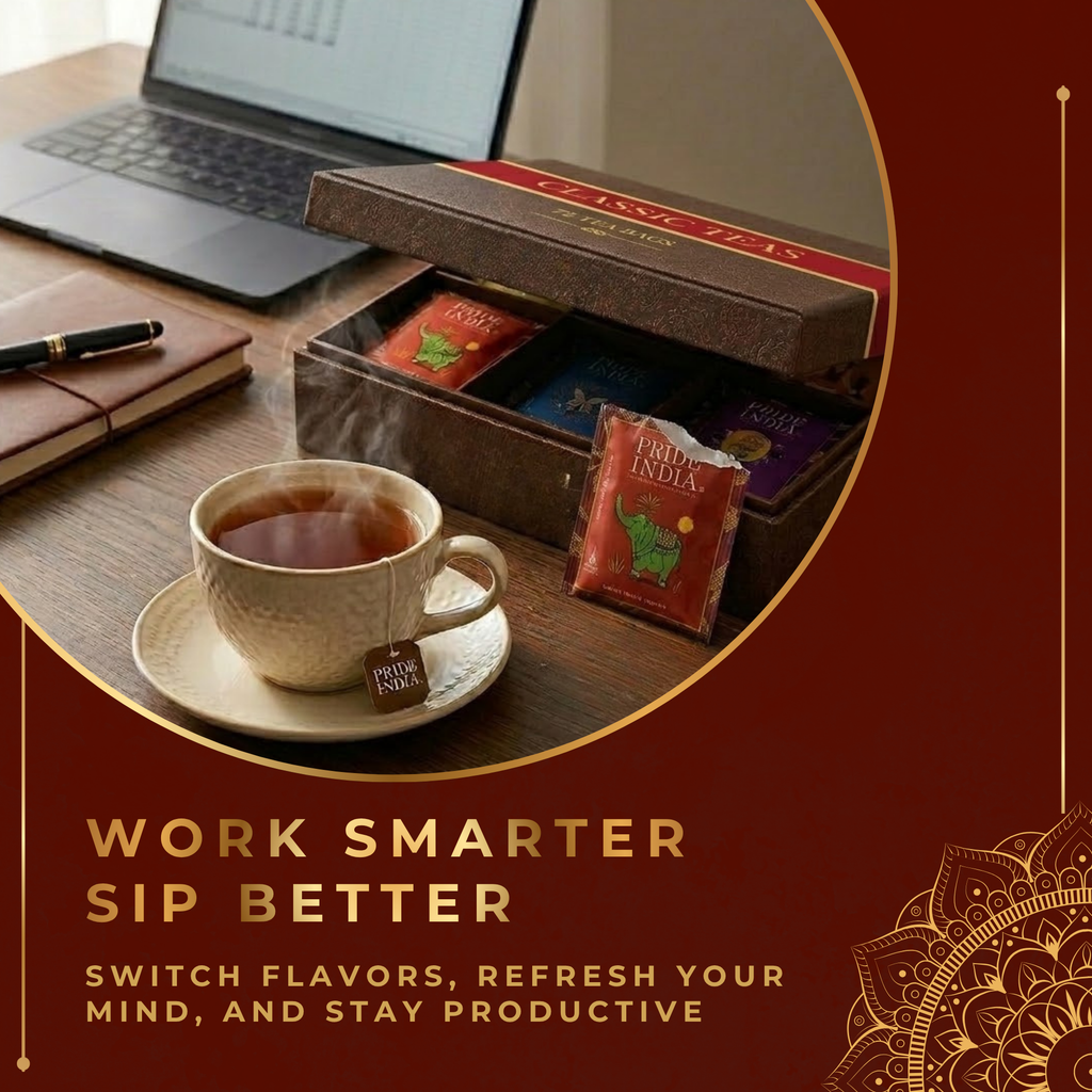 Premium Tea Chest – 6 Flavors, 72 Tea Bags (Classic & Herbal Options)